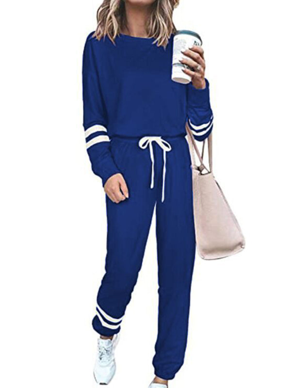 Women's Loose Solid Color Long Sleeve Casual Suit