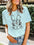 New Ladies Leopard Bunny Easter Explosion Style Urban Casual Short-sleeved T-Shirt Top (11472249553164)