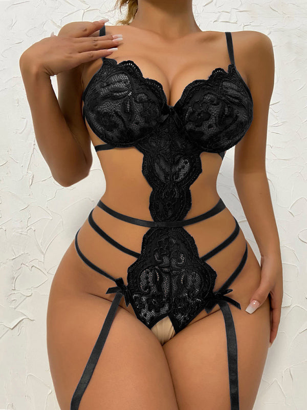 New women's sexy sexy hollow suspender bodysuit (11472638509324)