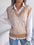 Women's new Christmas snowflake pattern V-neck knitted vest sweater (11472323117324)