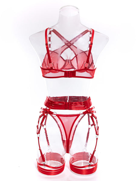 Sultry self-designed woven lingerie set with slight elasticity (11472639000844)