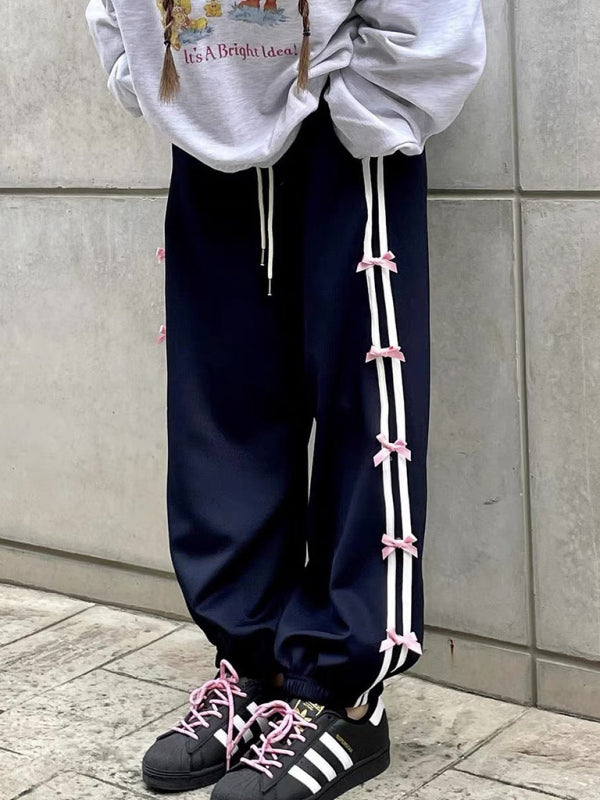New women's three-dimensional bow casual sports pants