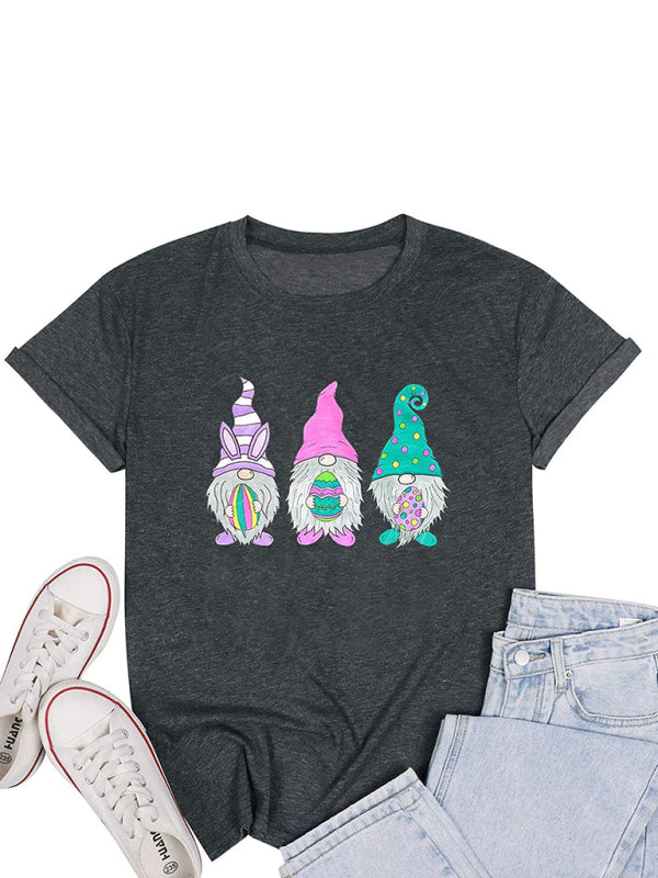 Women's Easter T-Shirt Funny MAMA Bunny Print Graphic T-Shirt (11472249520396)