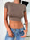 Y2K solid color slim fit cropped short-sleeved top (11472249454860)