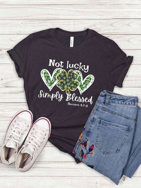 Women Graphic Blessed T-Shirt Casual Style (11472249127180)