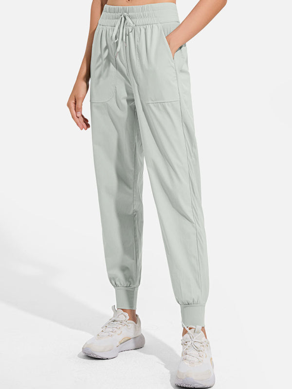 Women's quick-drying cool sweatpants drawstring casual pants (11472577167628)
