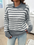 Women's Casual Loose Lapel Striped Long Sleeve Sweater (11477762277644)