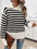 Women's Casual Loose Lapel Striped Long Sleeve Sweater (11477762277644)