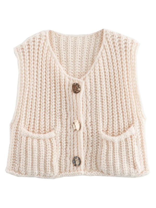 New women's thick needle knitted vest (11472322822412)