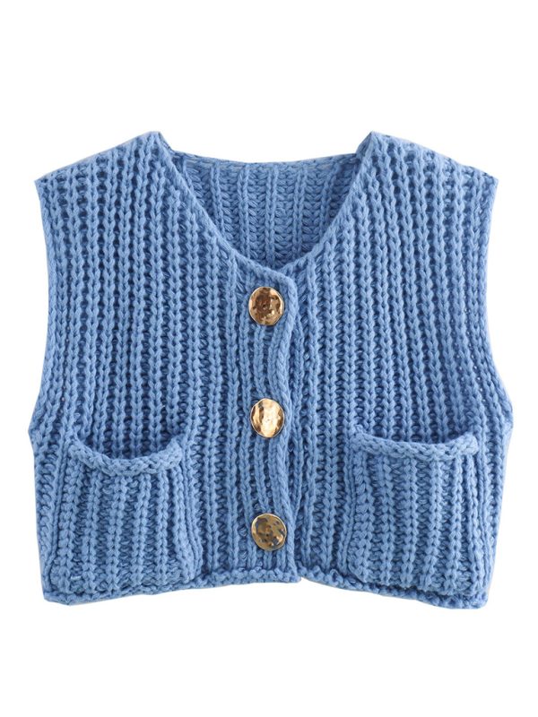 New women's thick needle knitted vest (11472322822412)