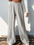 New women's casual elastic V-neck high waist stitching wide leg pants (11472576971020)