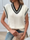 Women's Loose Casual V-Neck Contrast Color Vest Sweater (11472322756876)