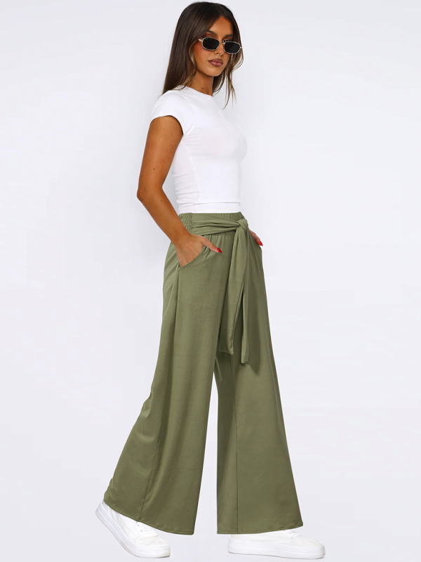 Solid color drapey wide-leg pants, casual and versatile, soft and comfortable yoga pants (11472577364236)