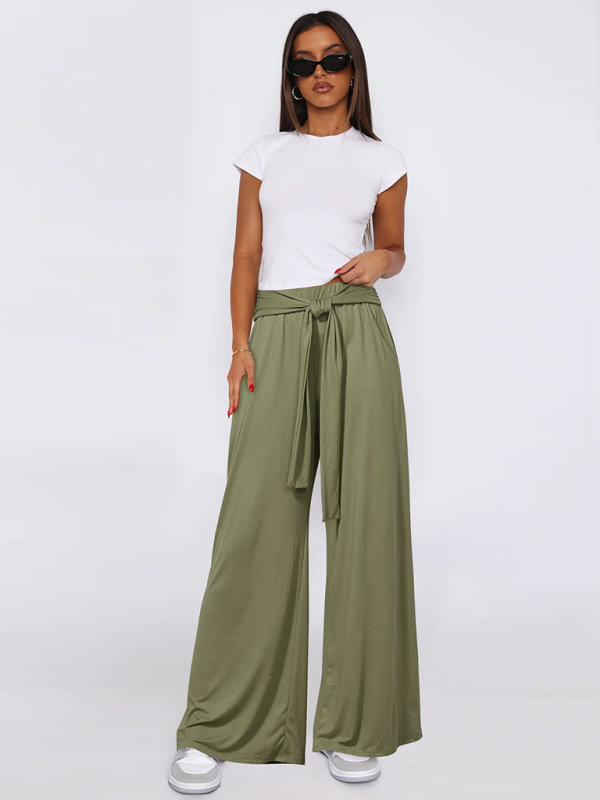 Solid color drapey wide-leg pants, casual and versatile, soft and comfortable yoga pants (11472577364236)