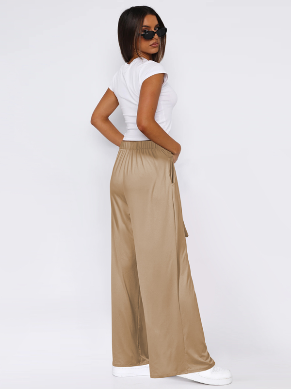 Solid color drapey wide-leg pants, casual and versatile, soft and comfortable yoga pants (11472577364236)