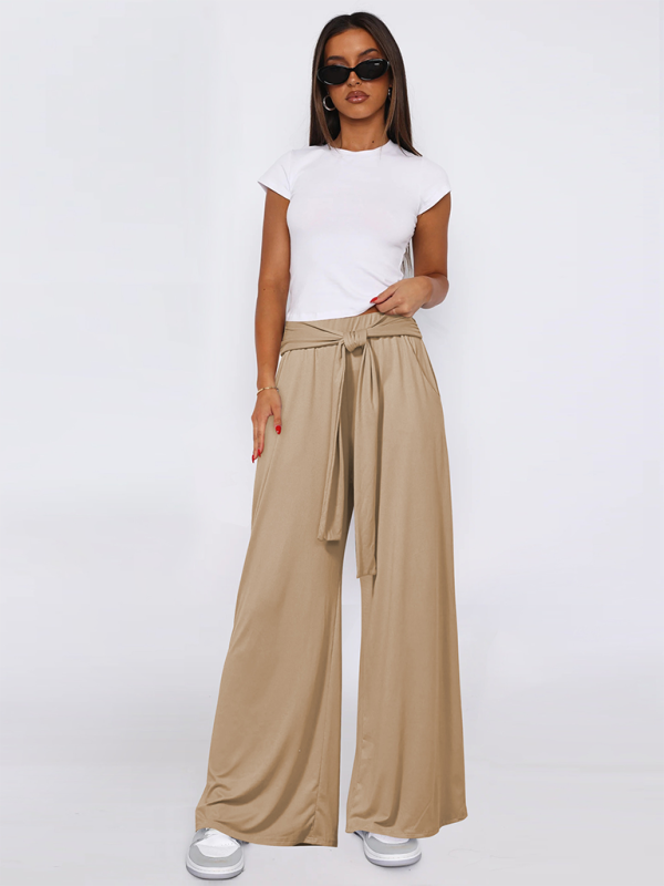 Solid color drapey wide-leg pants, casual and versatile, soft and comfortable yoga pants (11472577364236)