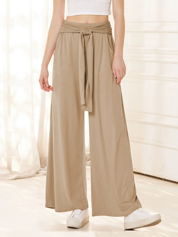 Solid color drapey wide-leg pants, casual and versatile, soft and comfortable yoga pants (11472577364236)