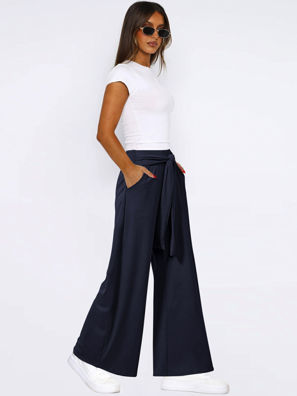 Solid color drapey wide-leg pants, casual and versatile, soft and comfortable yoga pants (11472577364236)