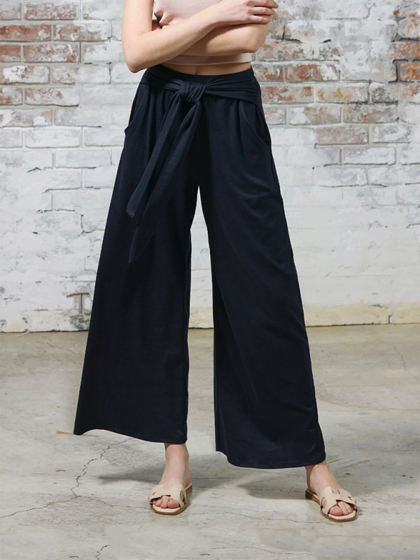 Solid color drapey wide-leg pants, casual and versatile, soft and comfortable yoga pants (11472577364236)