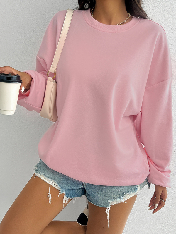 Letter Printed Casual Loose Long Sleeve Sweatshirt (11477761949964)