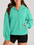 Women's Solid Color Long Sleeve Hooded Solid Color Zipper Plug Sweatshirt (11472173203724)