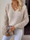 Women's Temperament V-neck Hollow Long Sleeve Solid Color Casual Top (11472173465868)