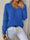 Women's Temperament V-neck Hollow Long Sleeve Solid Color Casual Top (11472173465868)