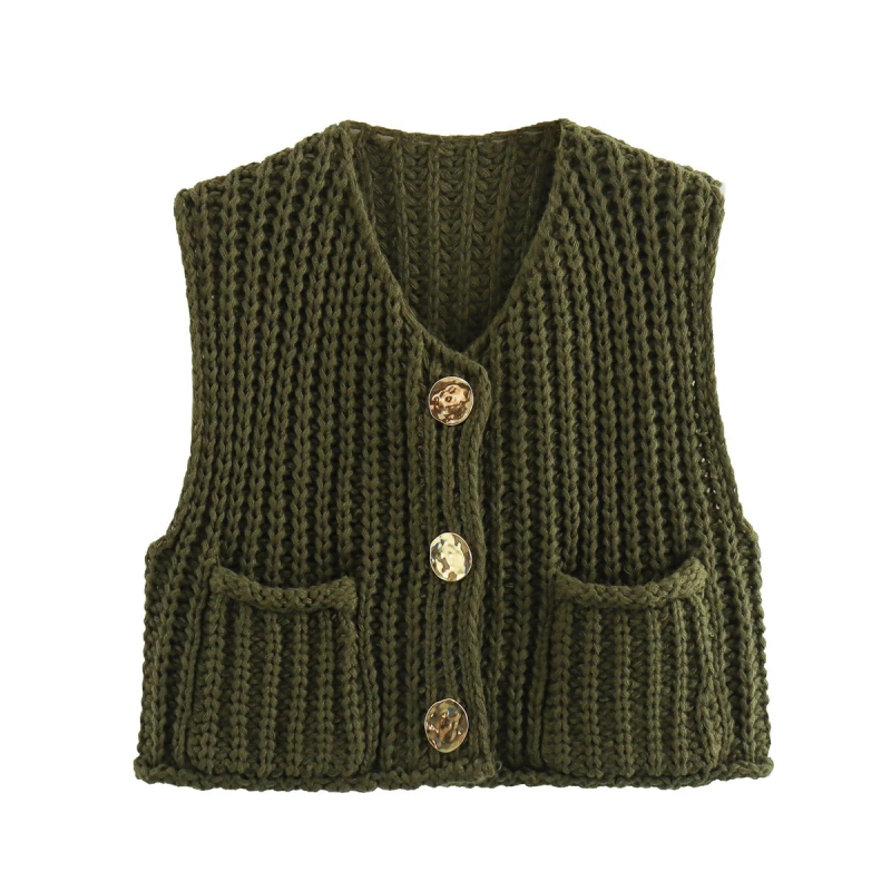 New women's thick needle knitted vest (11472322822412)