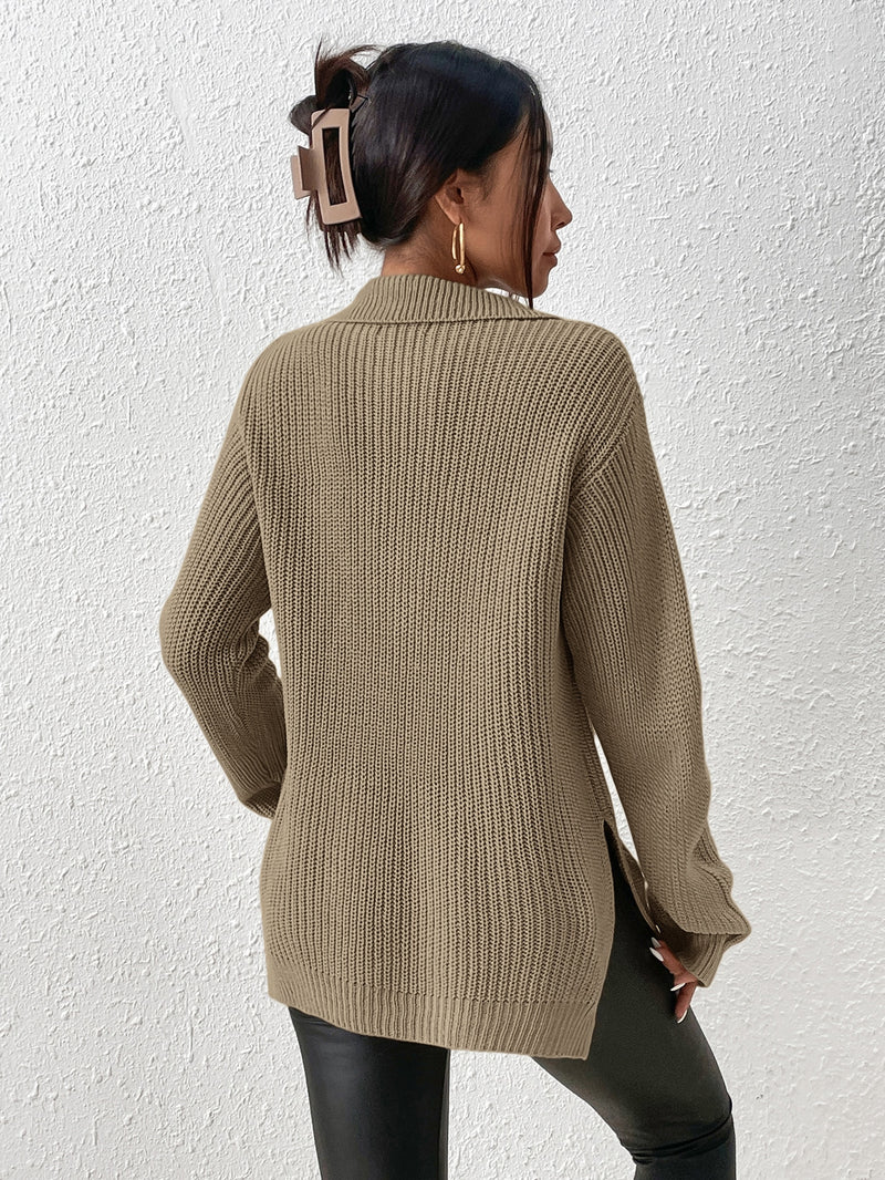 Pullover mit halbem Reißverschluss