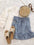Unifarbener Damen-Minirock mit Rüschen an der Taille