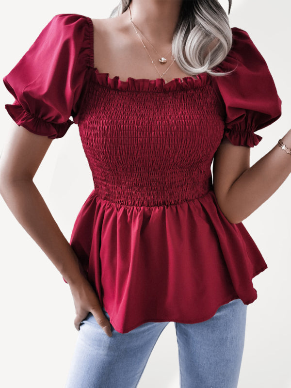 Ballon Ärmel Chiffon Shirt Top