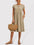 Einfarbiges kleid aus Baumwolle und Leinen mit Rundhalsausschnitt in A-Linie